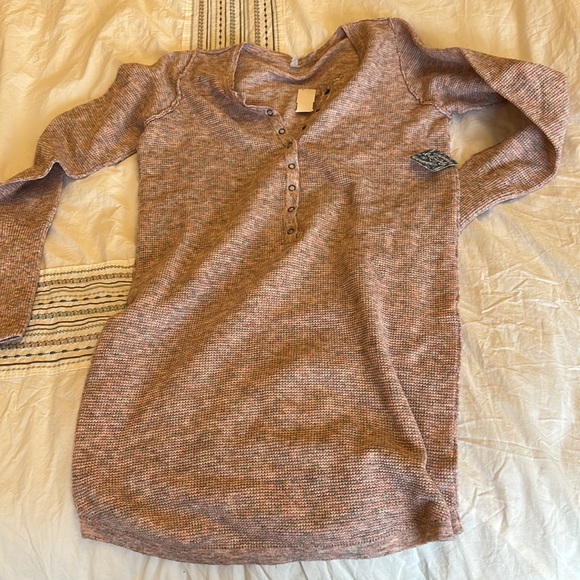 Free People Henley Thermal Top in Pink - Picture 6 of 6